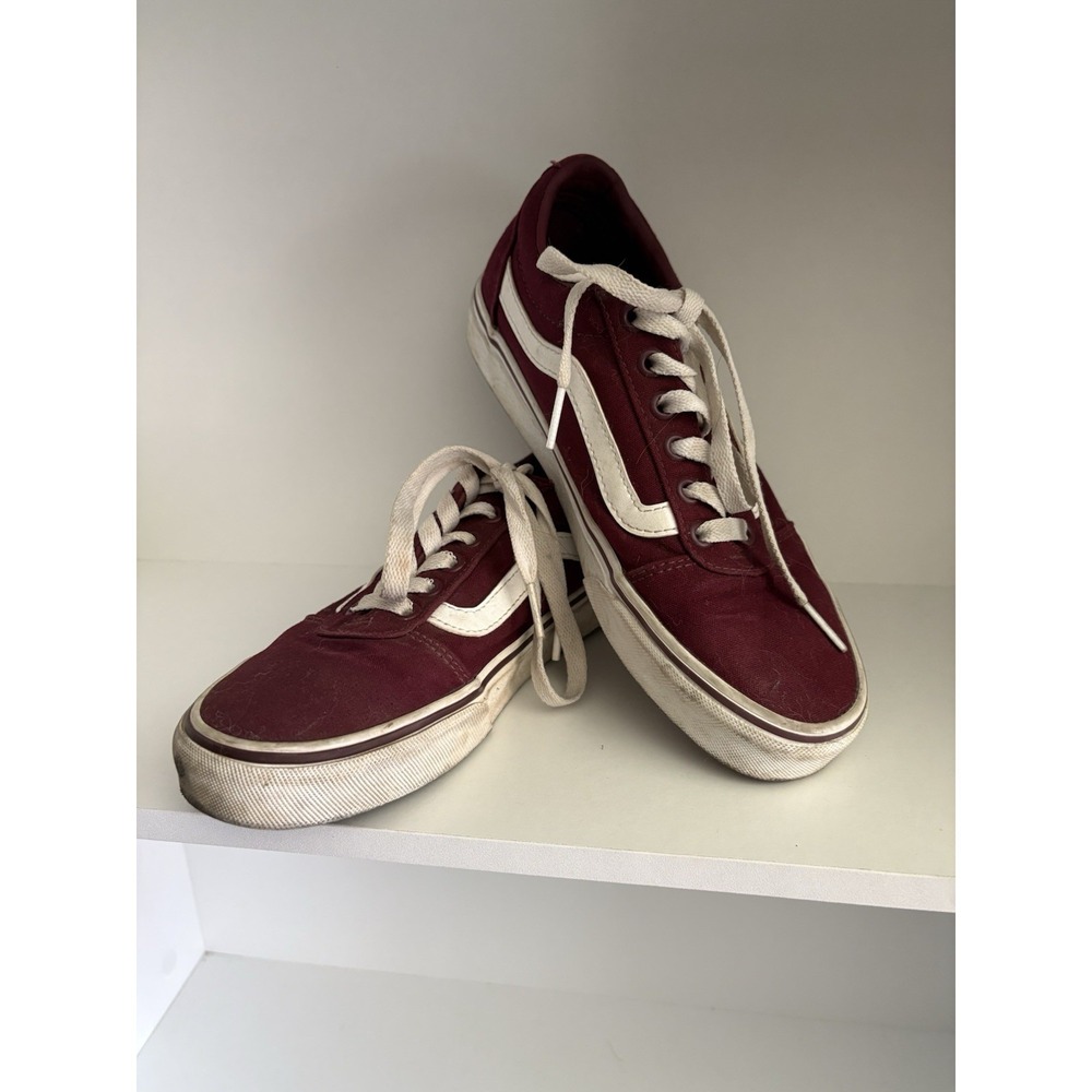 Vans Old Skool Burgundy Canvas Lace Up Sneakers Womens US  Sz 7
